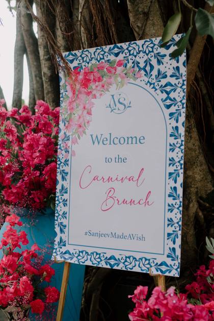 Signage and Floral detail — Carnival decor — Alila Diwa Goa